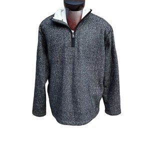 Orvis Men's Black White 1/4 Zip Fleece Lined Size XL Long Sleeve Brighton